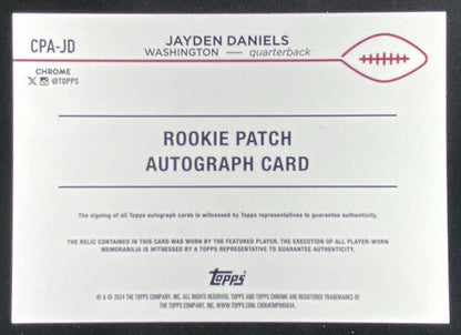 2024 Topps Chrome Jayden Daniels trading card