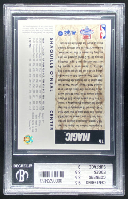 1992 Upper Deck Shaquille O'Neal #1B graded BGS 8.5 trading card