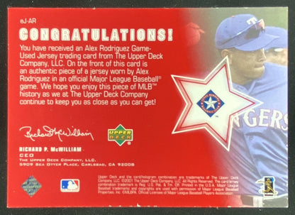 2001 Upper Deck E-Volve Alex Rodriguez #EJ-AR trading card