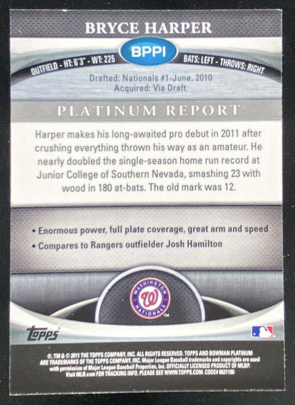 2011 Bowman Platinum Bryce Harper #BPP1 trading card
