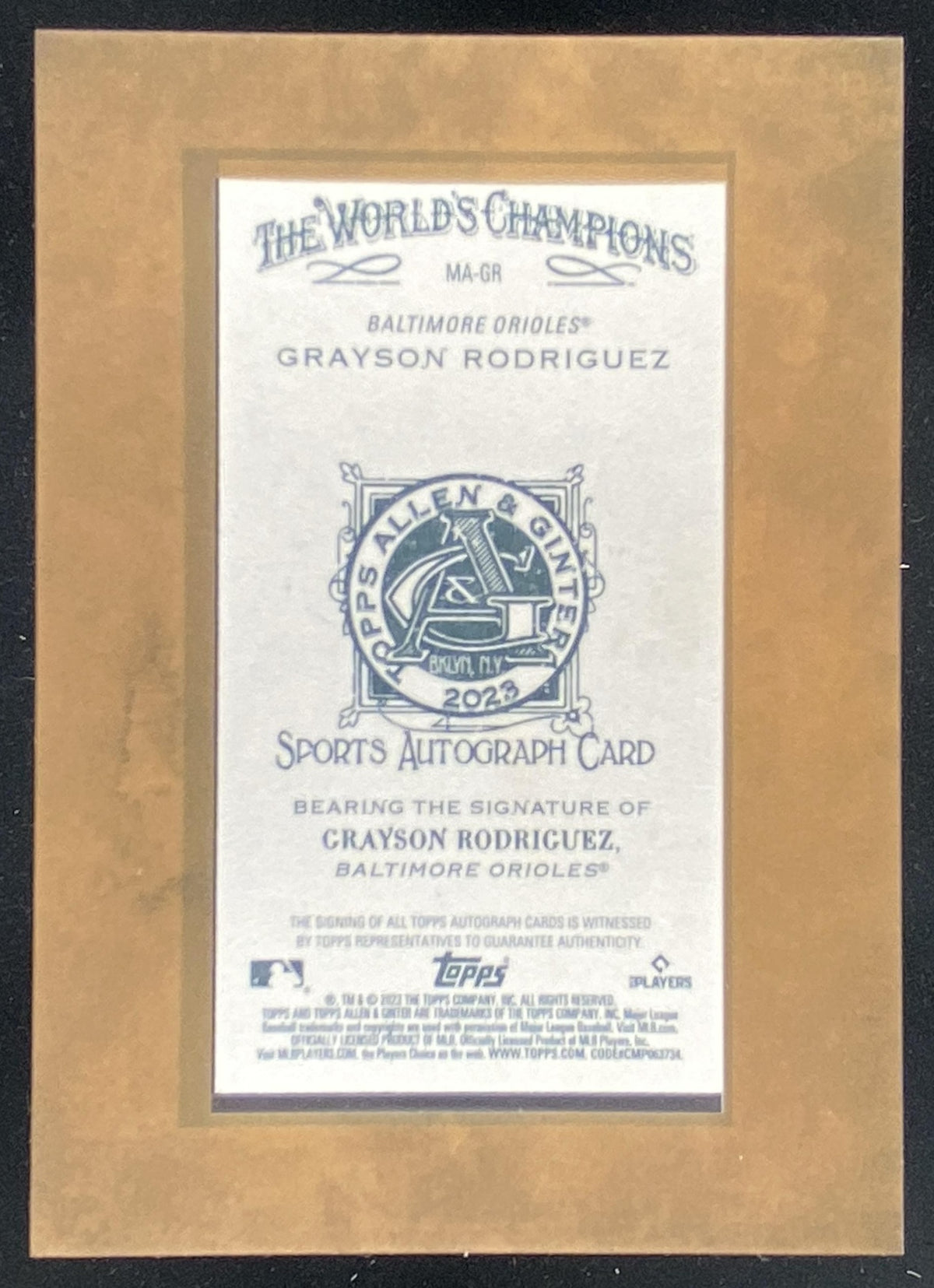 2023 Topps Allen & Ginter Grayson Rodriguez trading card