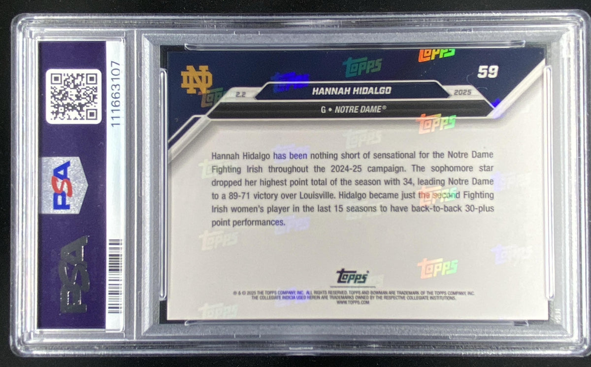 2024 Bowman University Now Hannah Hidalgo #59 graded PSA 9 trading card
