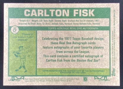 2026 Topps Heritage Carlton Fisk trading card