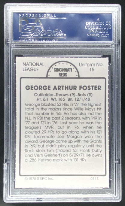 1978 SSPC All Star Gallery George Foster #113 graded PSA 9 trading card