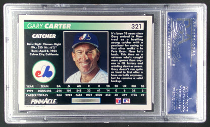 1992 Pinnacle Gary Carter #321 graded PSA 10 trading card