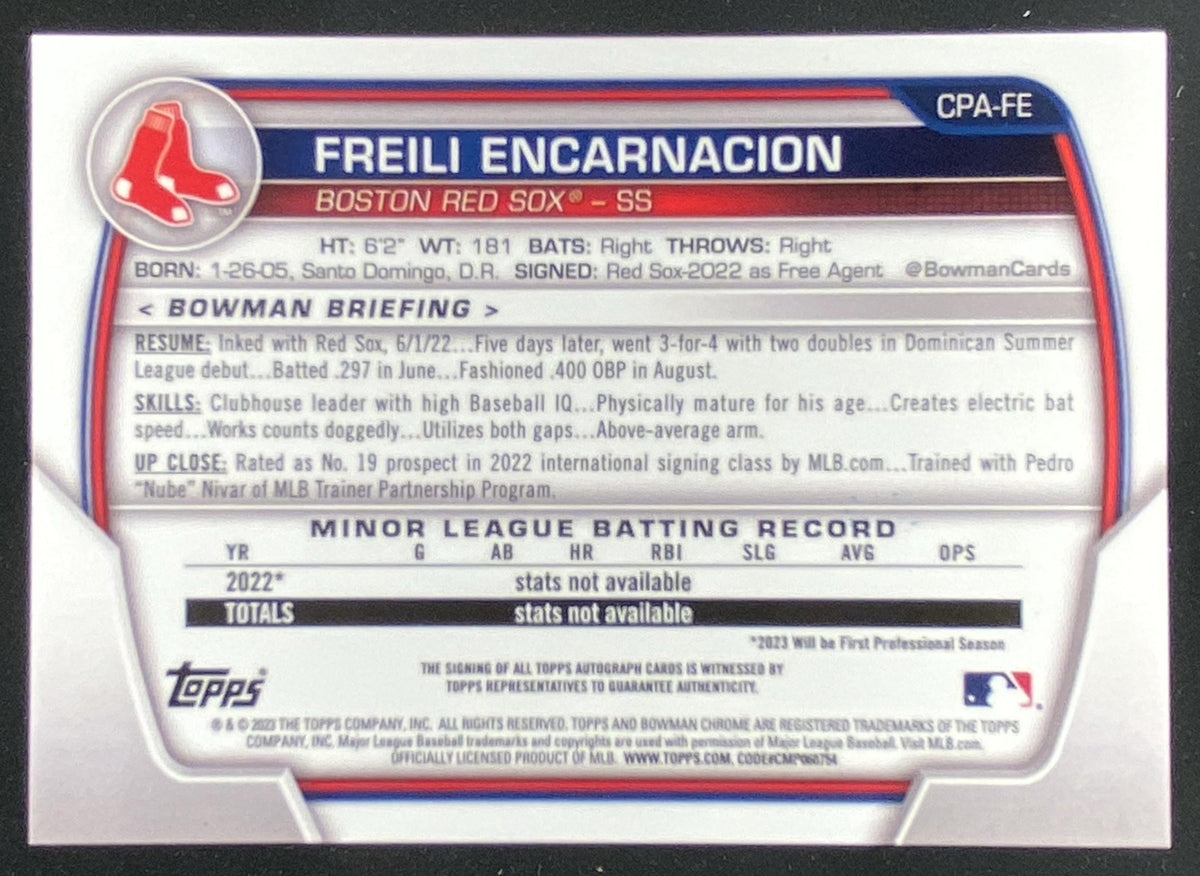 2023 Bowman Freili Encarnacion trading card
