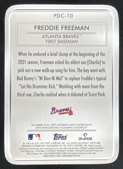 2021 Bowman Platinum Freddie Freeman #PDC-10 trading card