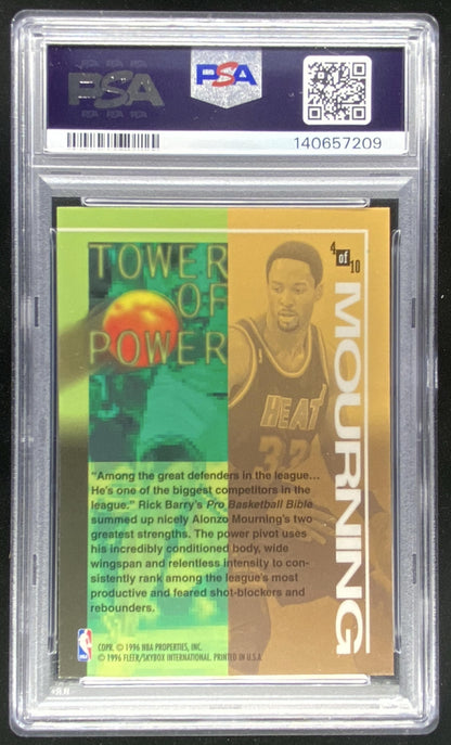 1995 Fleer Alonzo Mourning #4 graded PSA 7 trading card
