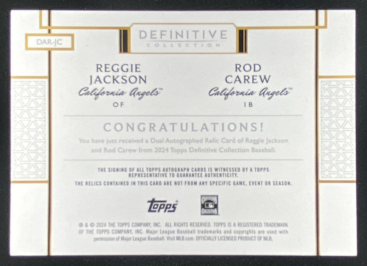 2024 Topps Definitive Collection Reggie Jackson / Rod Carew trading card
