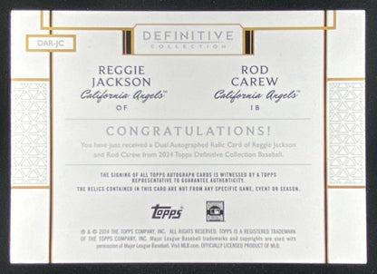 2024 Topps Definitive Collection Reggie Jackson / Rod Carew trading card