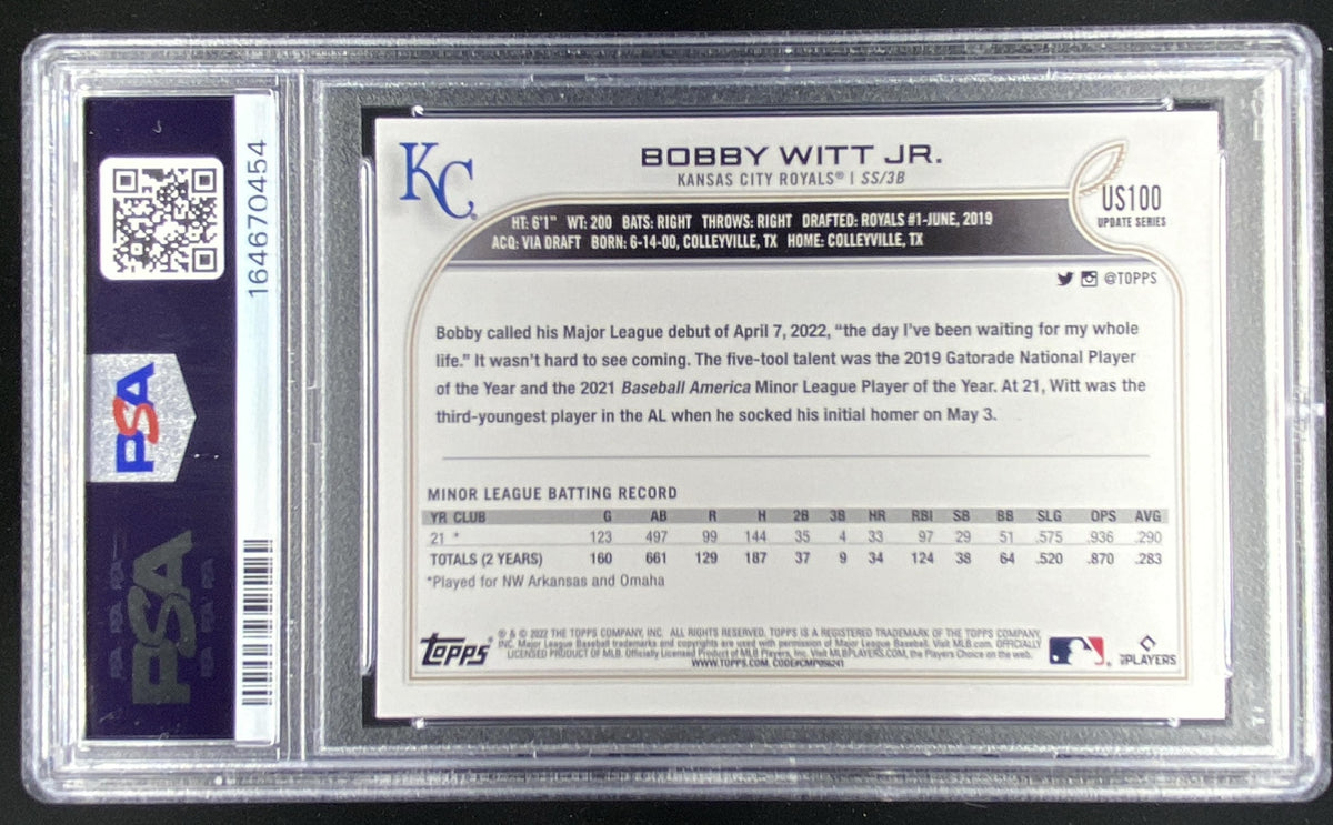 2022 Topps Update Bobby Witt Jr. #US100 trading card