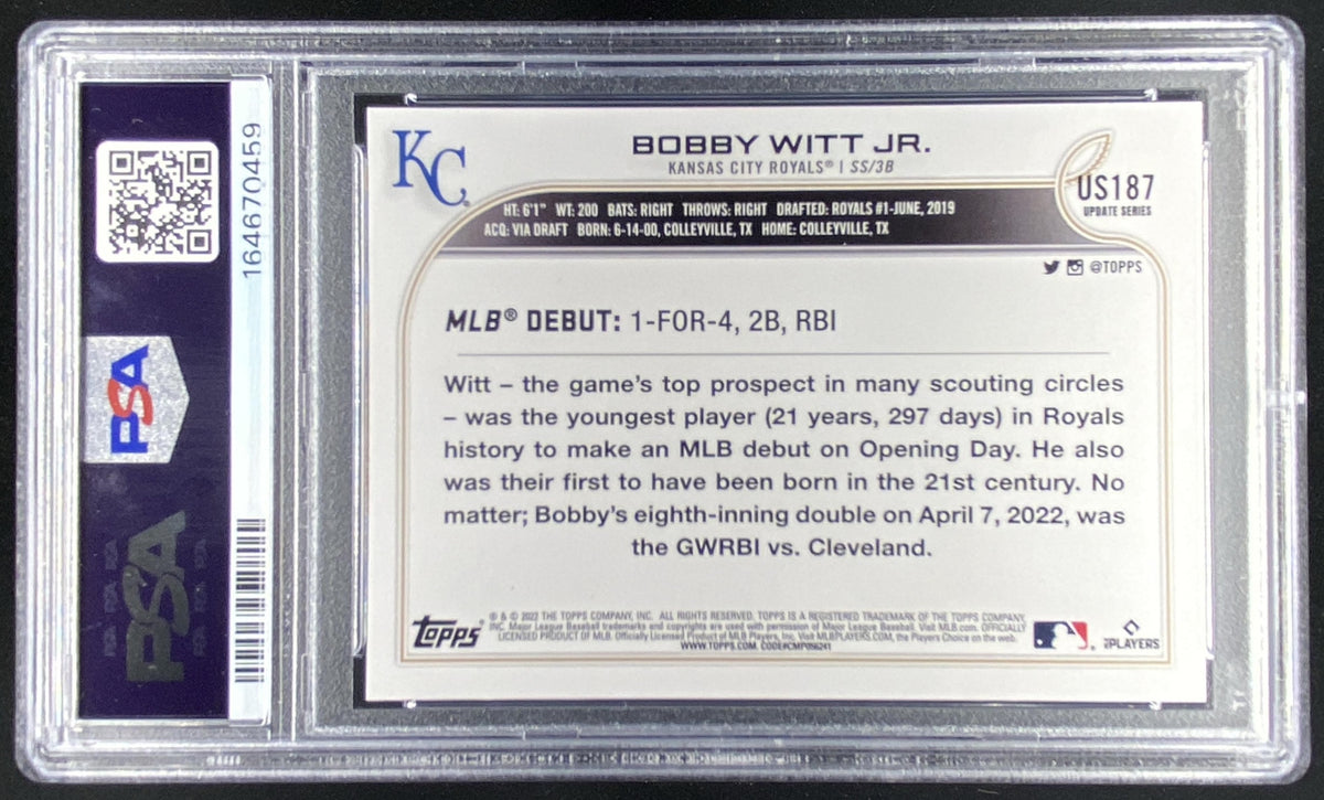 2022 Topps Update Bobby Witt Jr. #US187 trading card