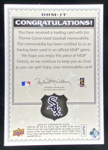 2009 SP Legendary Cuts Jim Thome trading card
