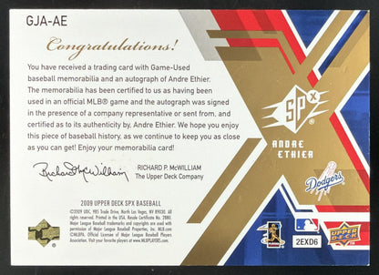 2009 SPx Game Patch Autograph Andre Ethier Patch Auto /23