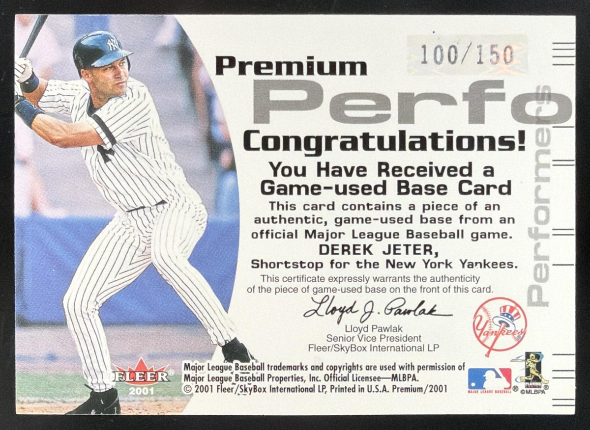 2001 Fleer Premium Performers Game Base Derek Jeter Base /150