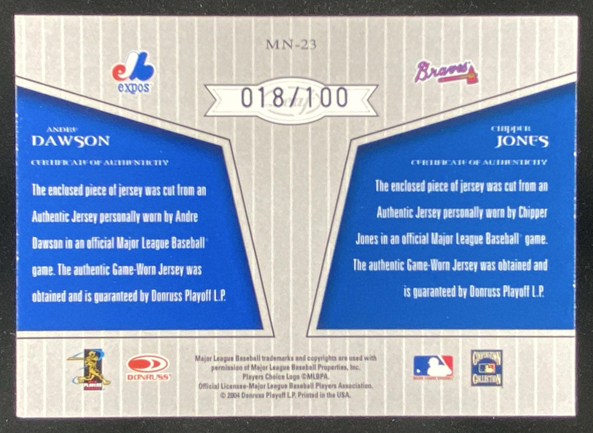 2004 Leaf Limited Andre Dawson / Chipper Jones trading card
