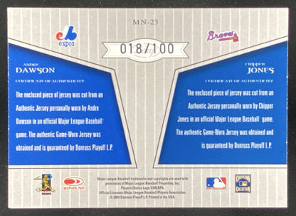 2004 Leaf Limited Andre Dawson / Chipper Jones trading card