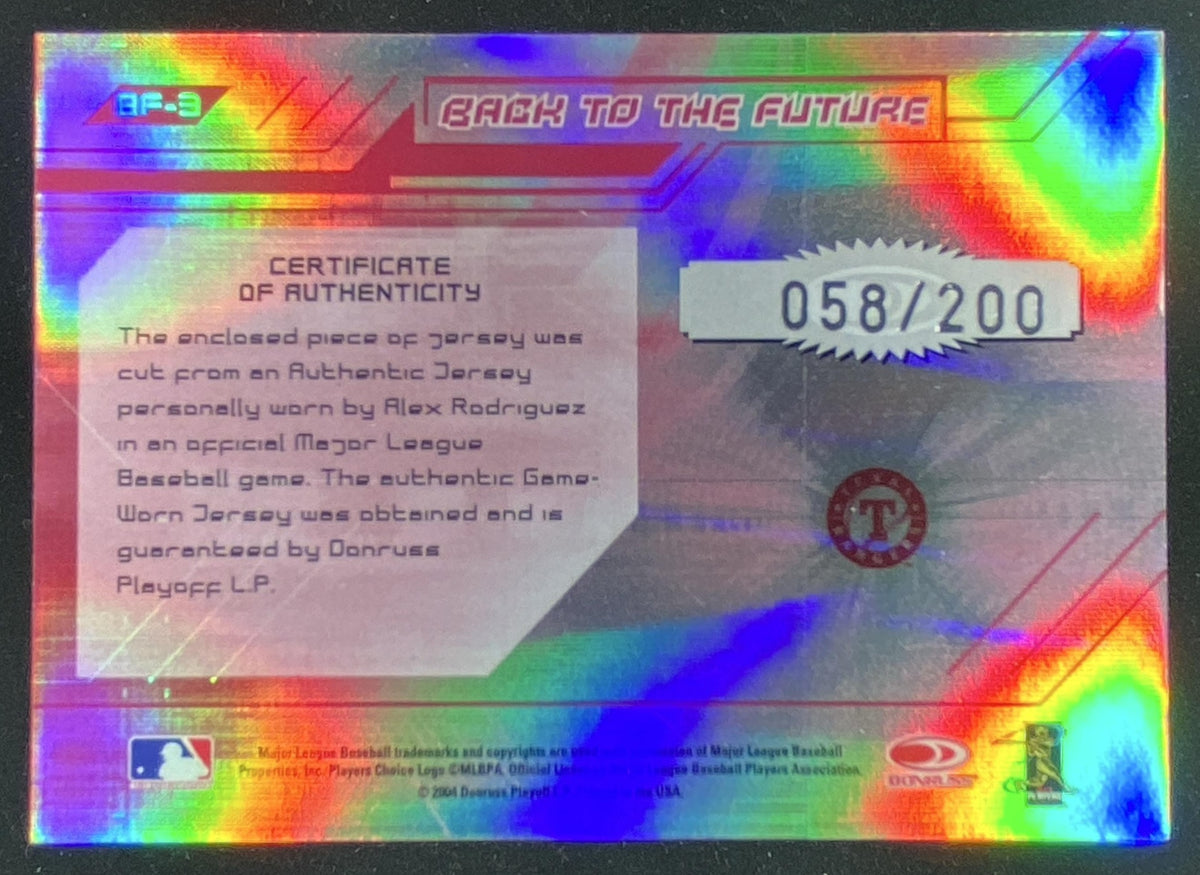 2004 Donruss Elite Alex Rodriguez #BF-3 trading card