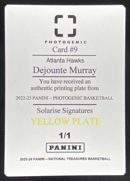 2022 Panini Photogenic Dejounte Murray trading card