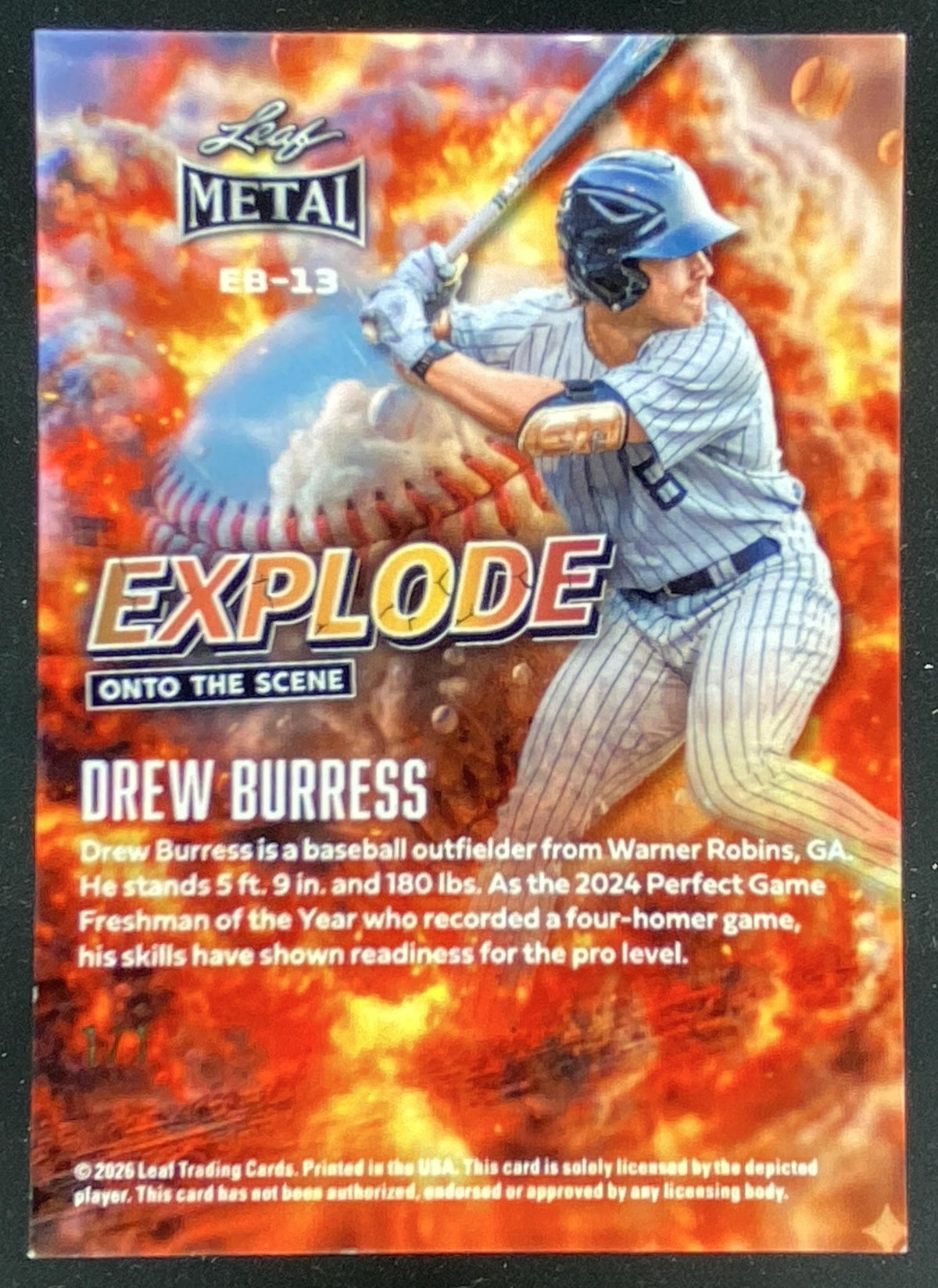 2026 Leaf Metal Drew Burress trading card