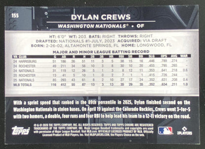 2026 Topps Chrome Dylan Crews #155 trading card