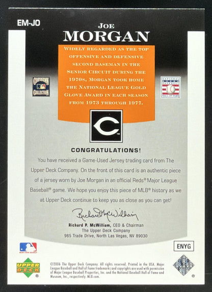 2006 Upper Deck Epic Materials Joe Morgan Jersey /145