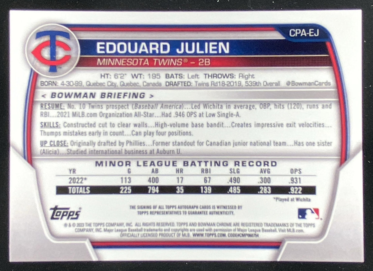 2023 Bowman Edouard Julien #CPA-EJ trading card