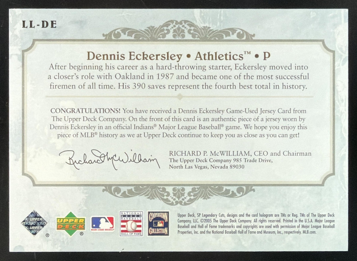 2005 SP Legendary Cuts Lasting Legends Dennis Eckersley Jersey