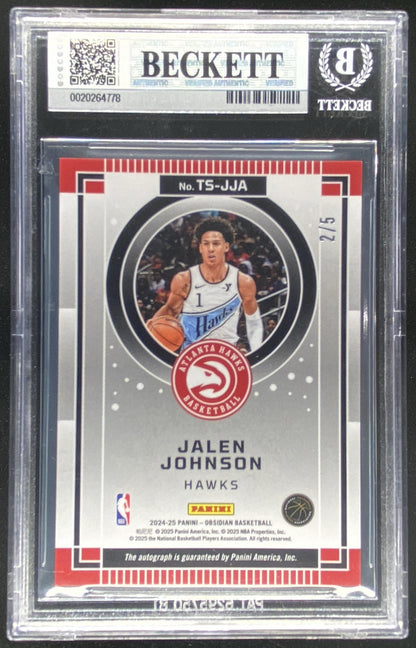 2024 Panini Obsidian Jalen Johnson graded BGS 8.5 trading card