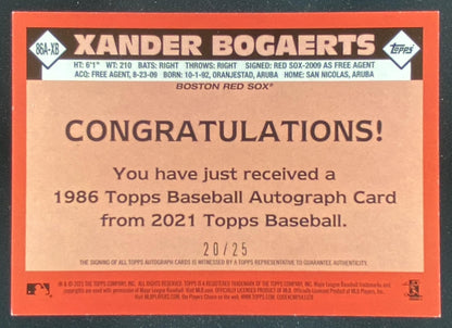 2021 Topps Xander Bogaerts #86A-XB trading card