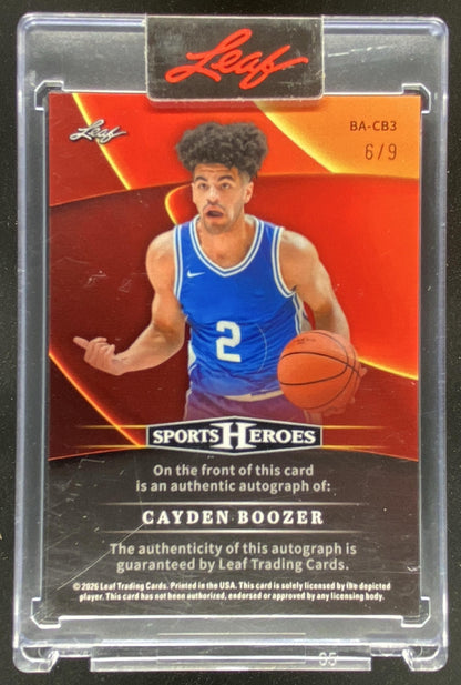 2026 Leaf Sports Heroes Cayden Boozer trading card