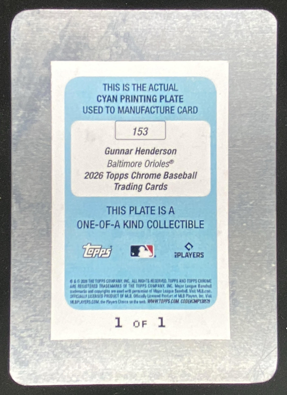 2026 Topps Chrome Gunnar Henderson #153 trading card
