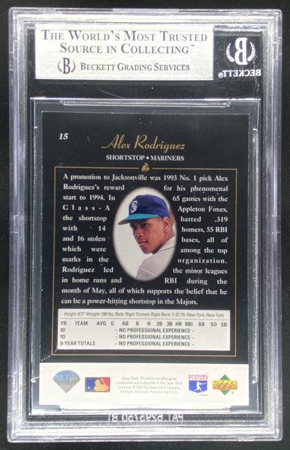 1994 SP Alex Rodriguez #15 graded BGS 8.5 trading card