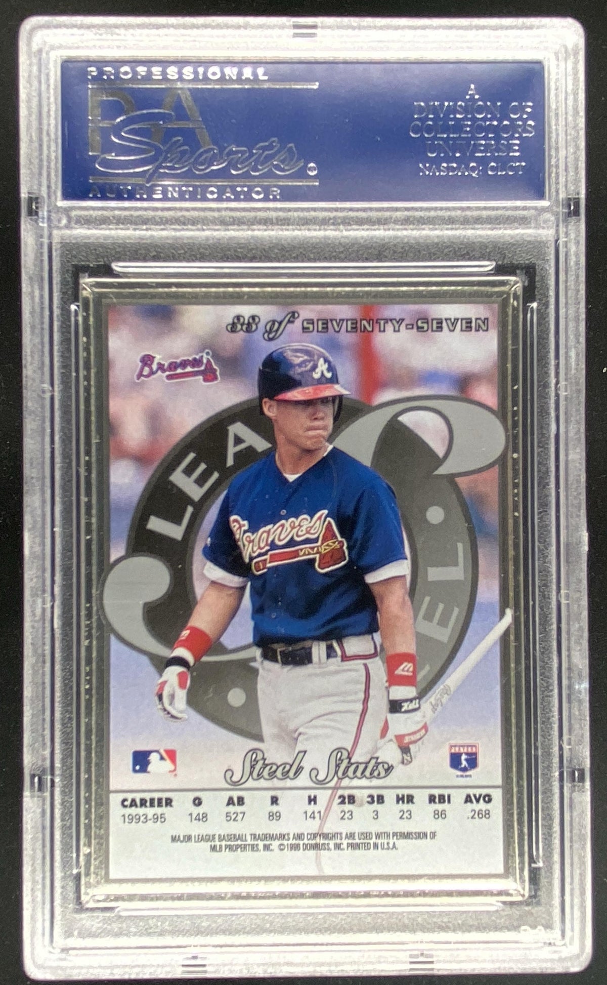 1996 Leaf Preferred Chipper Jones #33 graded PSA 10 trading card