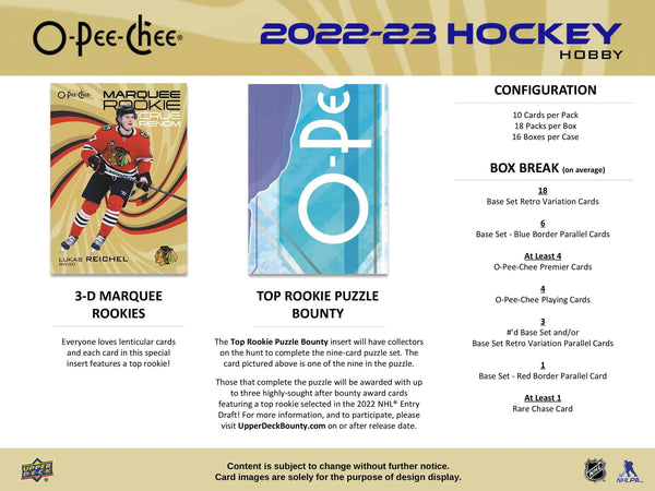 2022-23 Upper Deck O-Pee-Chee Hockey Hobby Box