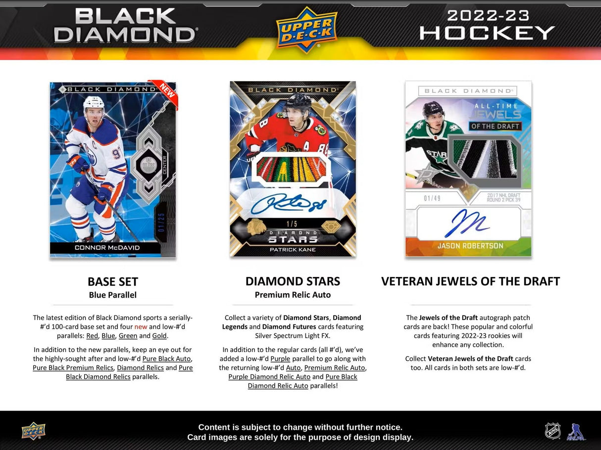 2022-23 Upper Deck Black Diamond Hockey Hobby Box