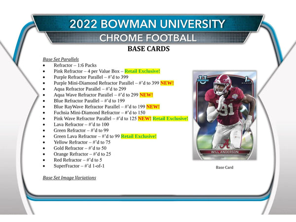 2022 Bowman Chrome University Football Blaster