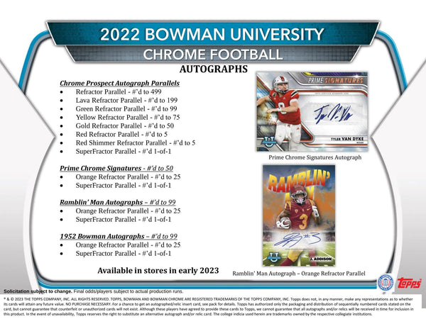 2022 Bowman Chrome University Football Blaster