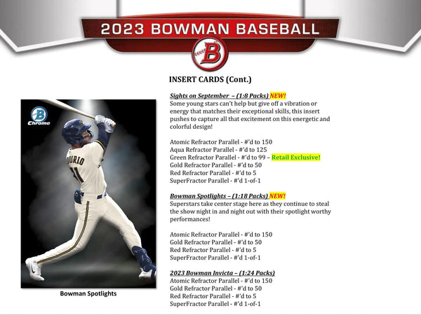 2023 Bowman Baseball 6-Pack Blaster Box