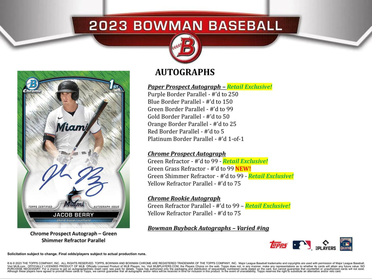 2023 Bowman Baseball 6-Pack Blaster Box