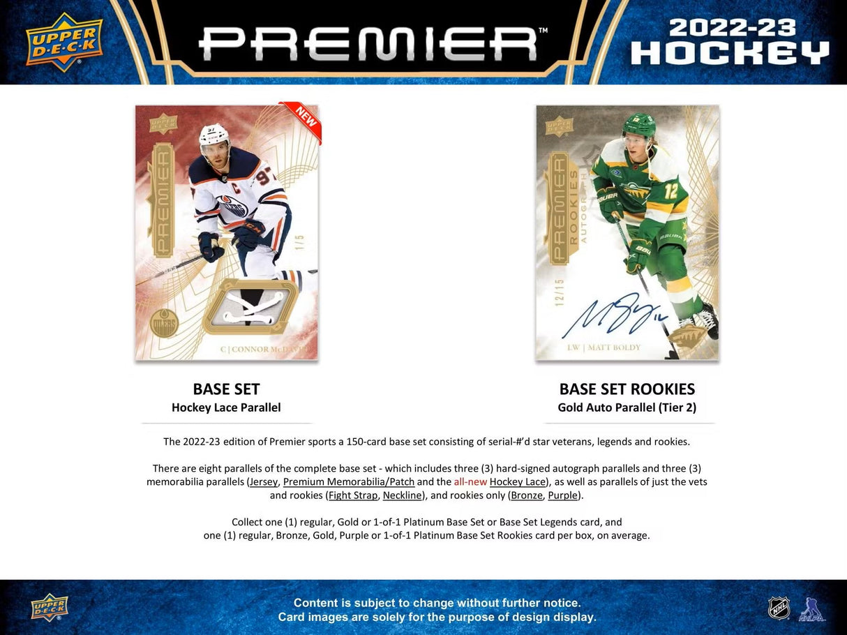 2022-23 Upper Deck Premier Hockey Hobby Box