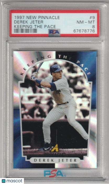 DEREK JETER 1997 New Pinnacle Keeping The Pace #9 PSA 8 NM-MT - YANKEES