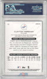 CLAYTON KERSHAW 2013 Finest #10 Xfractor PSA 10 GEM MINT - DODGERS