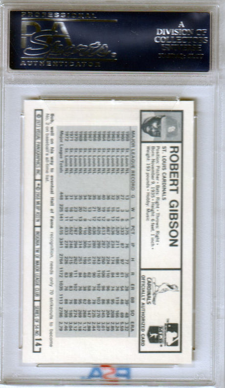 BOB GIBSON 1973 Kellogg's Pro Super Stars #14 PSA 9 MINT - CARDINALS