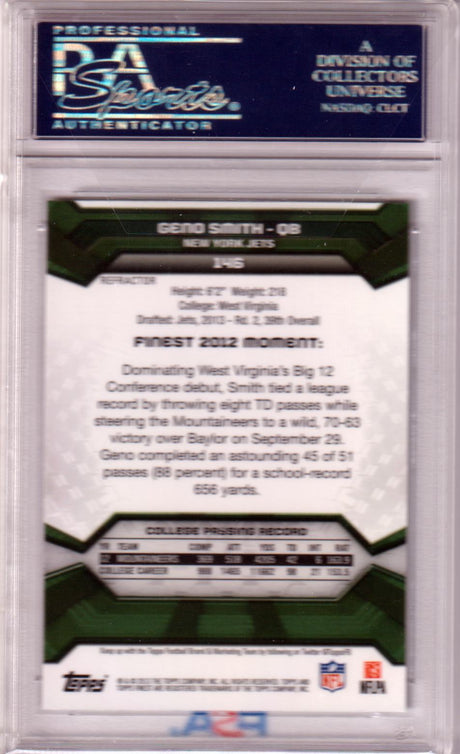 GENO SMITH 2013 Topps Finest Rookie RC Refractor #146 PSA 10 GEM MINT SEAHAWKS