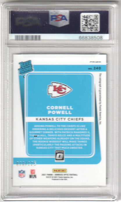 CORNELL POWELL 2021 Panini Donruss Optic RC Rookie #125 Autograph PSA 10 GEM