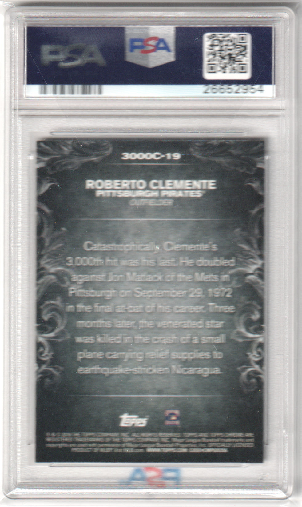 ROBERTO CLEMENTE 2016 Topps Chrome Update 3000 Hits Club #C19 PSA 10 GEM MINT