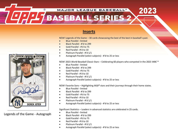 2023 Topps Series 2 Baseball Blaster Box (Commemorative Relic Card!)