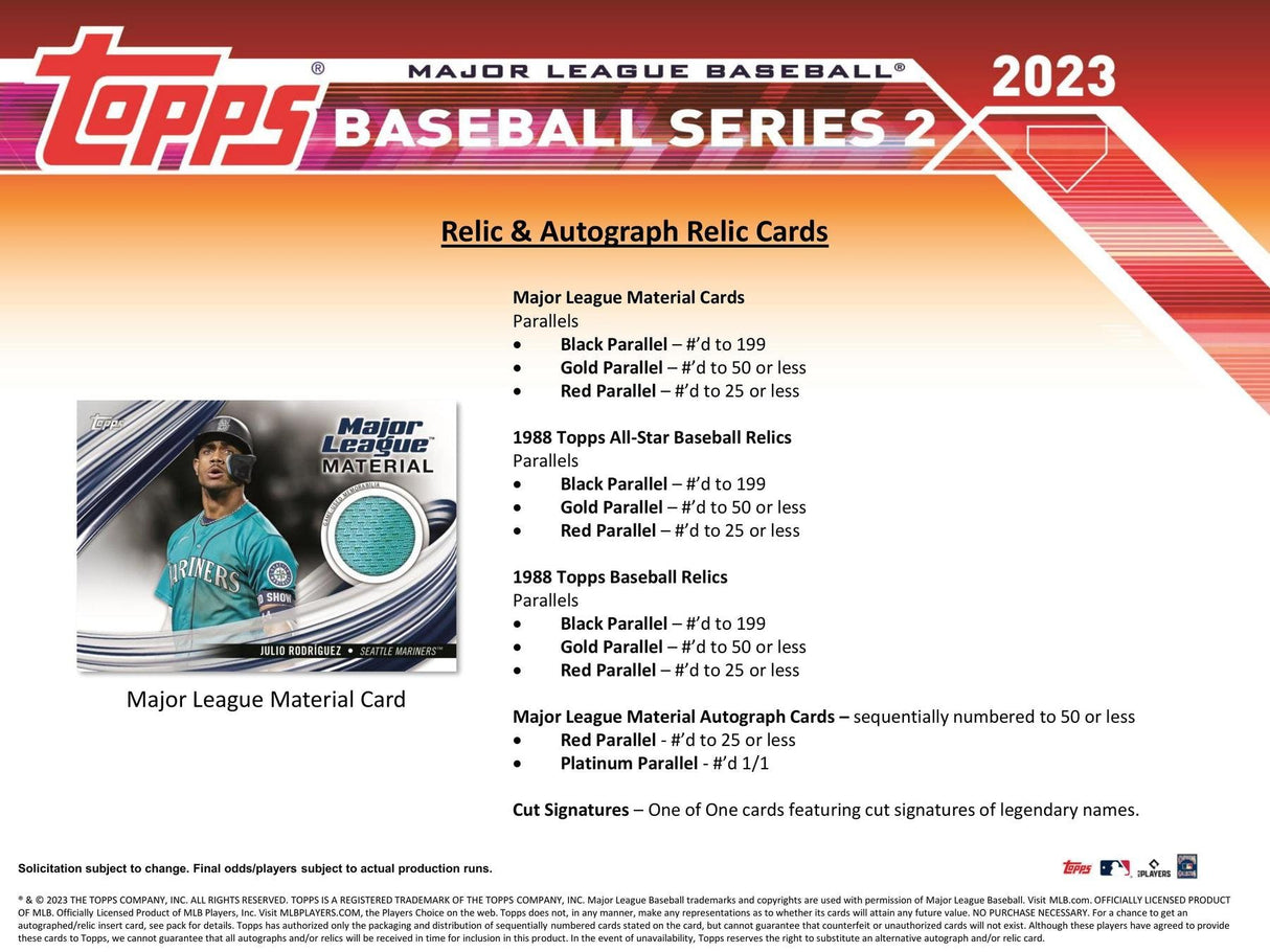 2023 Topps Series 2 Baseball Blaster Box (Commemorative Relic Card!)