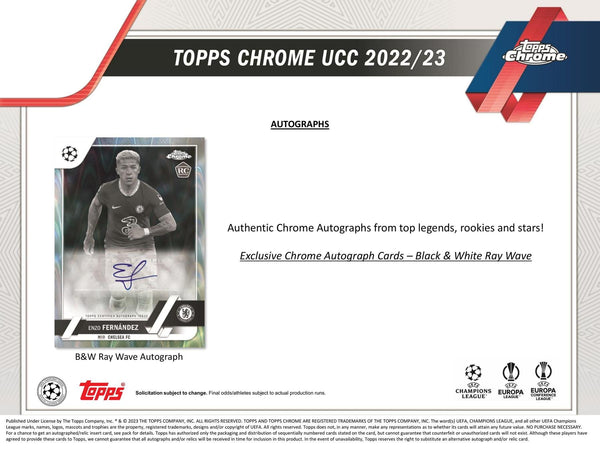 2022/23 Topps Chrome UEFA Club Competitions Soccer Hobby LITE Box
